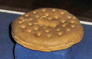 Oldest known ship's biscuit, from Denmark (1852). Photo by Paul A. Cziko.